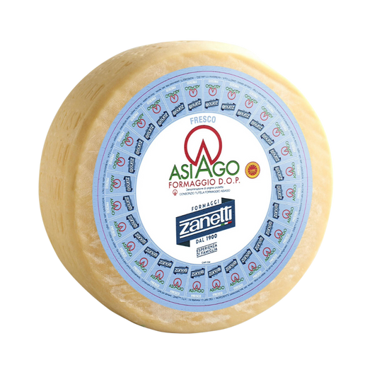 Asiago Pressato DOP | Zanetti | Available in Quarter, Half & Whole Wheel (14kg) | Mild & Buttery